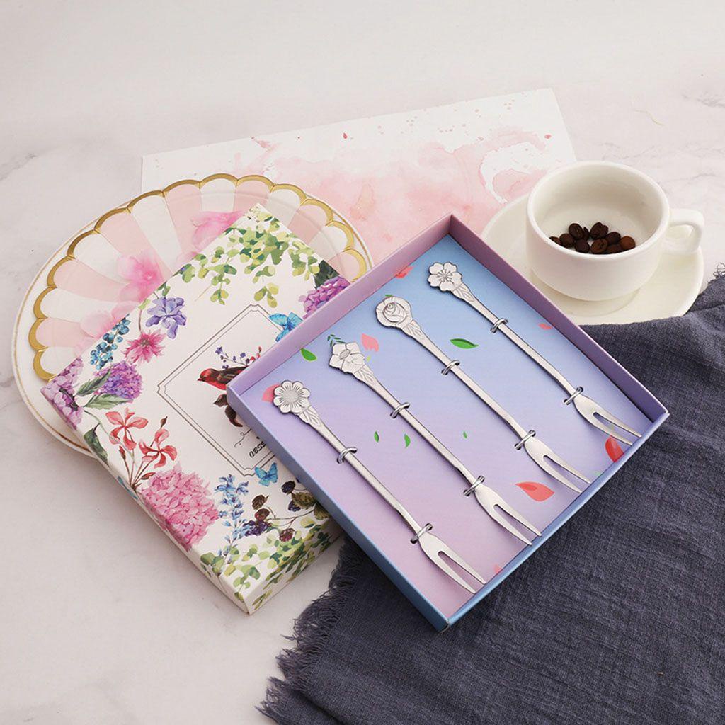 YIYU Nĩa Ăn Salad Bằng Thép Không Gỉ Thiết Kế Hai Cạnh Độc Đáo