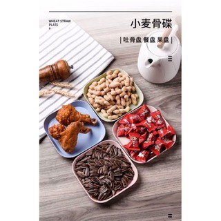 Đĩa lúc mạch vuông, set 8 đĩa nhựa lúa mạch