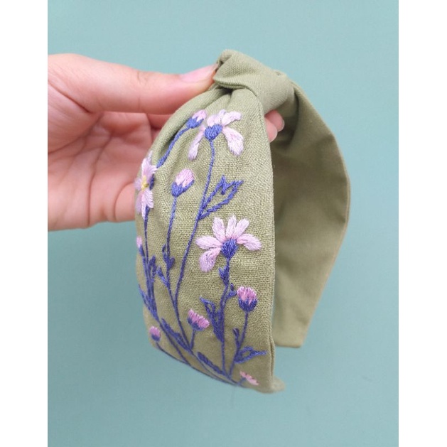 Băng đô cài tóc thêu tay 1