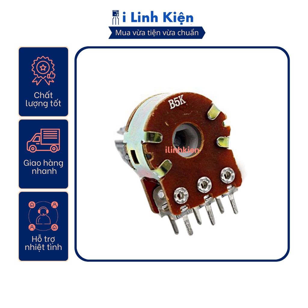 Chiết áp đôi WH148 15mm 1K - 500K chất lượng tốt