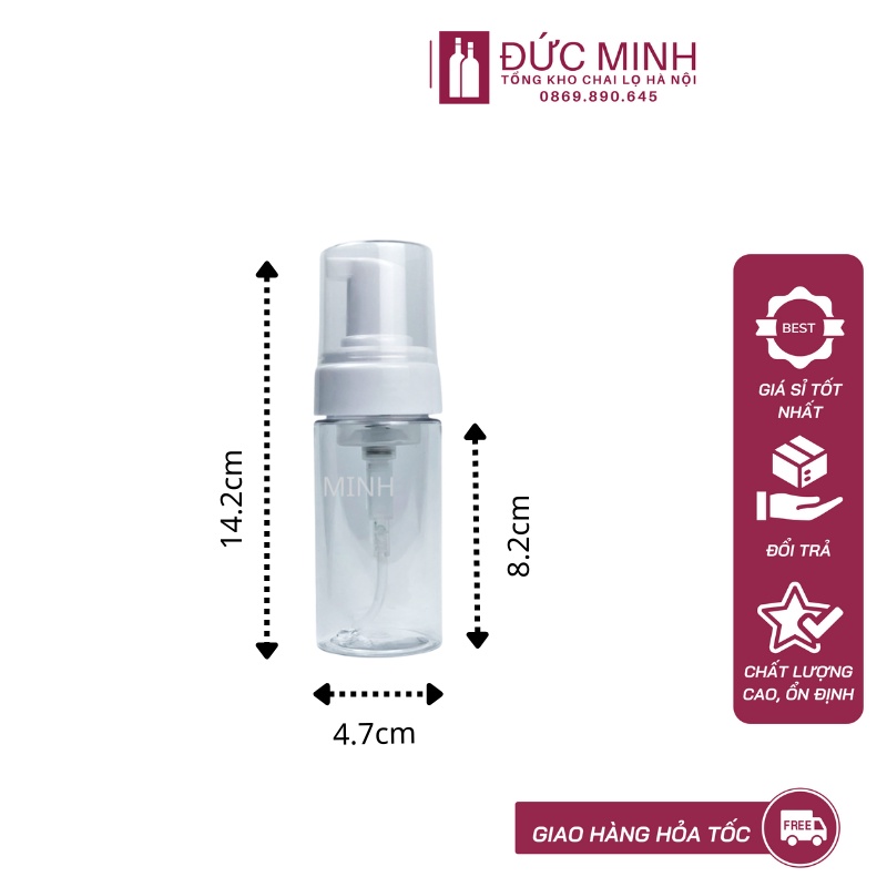 Chai nhựa tạo bọt, chai chiết mỹ phẩm 100ml trong [Giá Sỉ/ Lẻ]