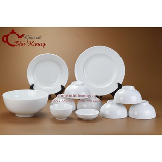 Bộ đồ ăn Bát Tràng men trắng (chọn 6 set)
