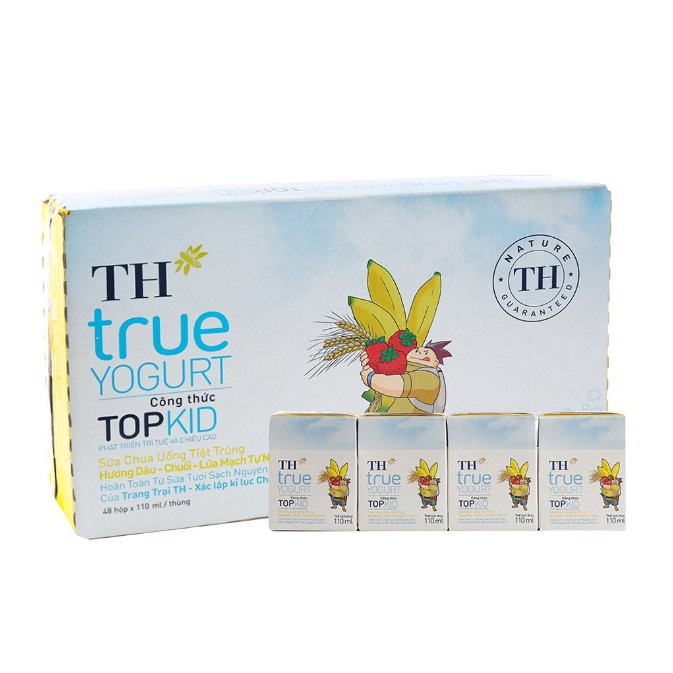 Thùng Sữa TH True Yogurt Top Kid chuối  48 hộp x 110ml