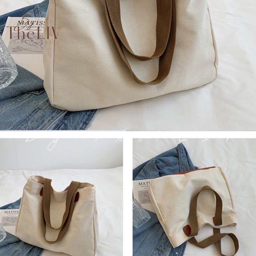 Túi tote CENI vải canvas dày phù hợp đi làm, đi chơi - HÀNG LOẠI 1