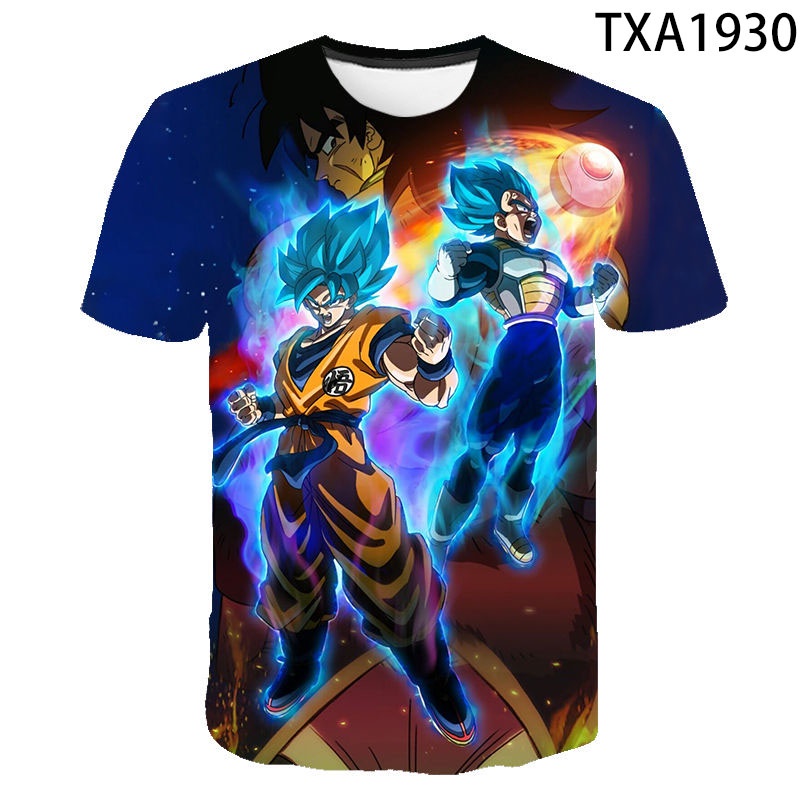 Dragon Ball Goku T-shirt Trẻ em Áo thun trẻ em Tay ngắn Mùa hè Mới 3D In Cô gái Boy Tops Tee 2022
