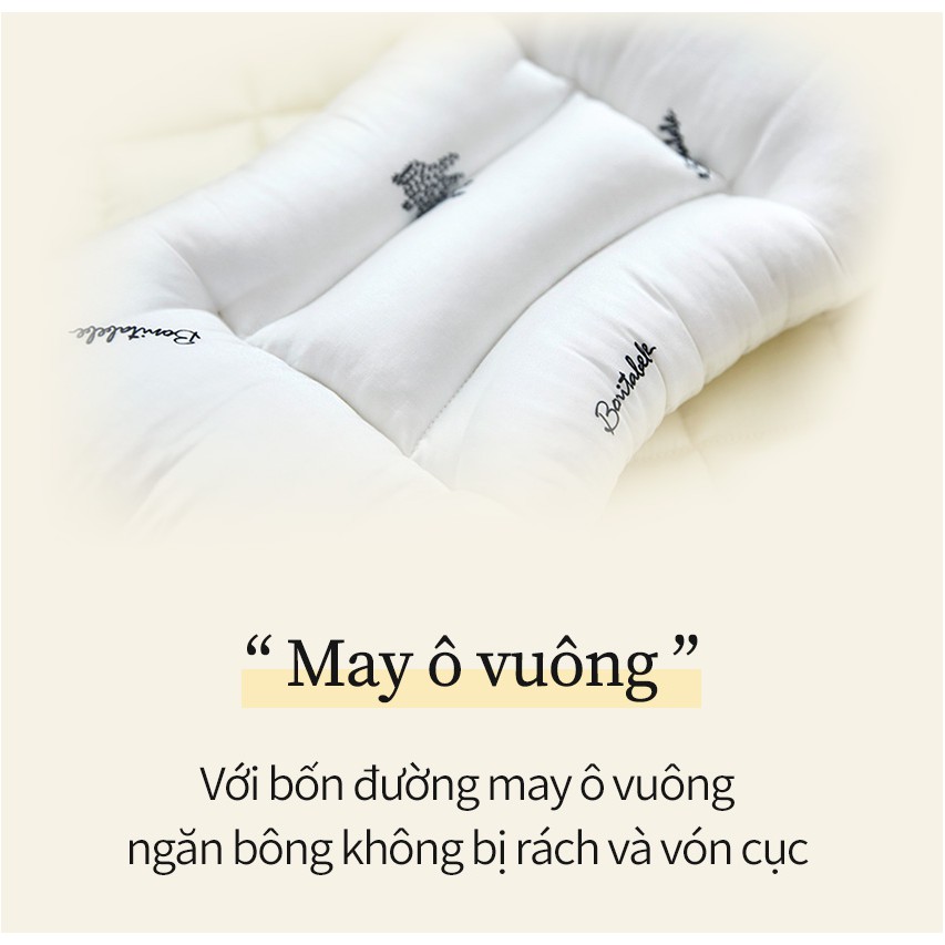 Gối bông Blin mềm mại cho bé từ sơ sinh đến 3 tuổi nhập khẩu Bonitabebe Hàn Quốc