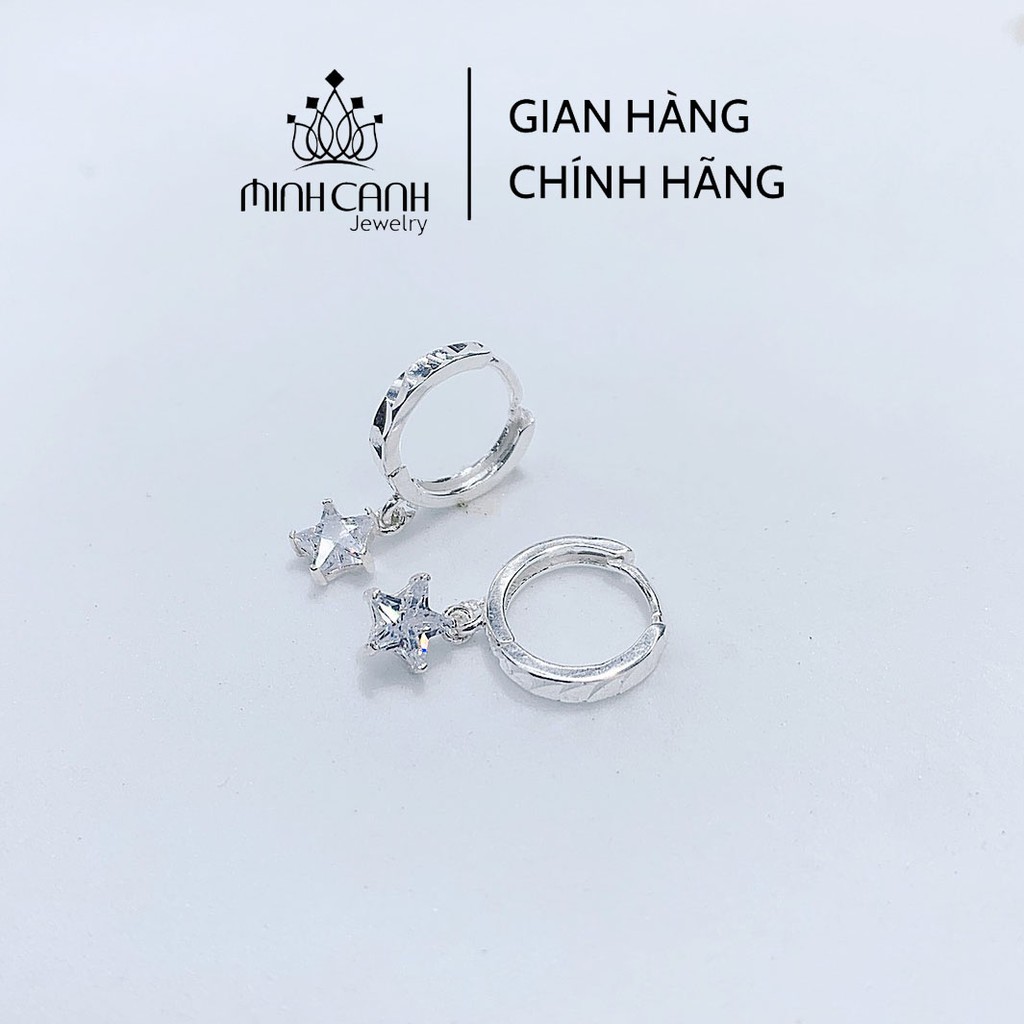 Bông Tai Bạc Khóa Bấm Thả Mix Ngôi Sao - Minh Canh Jewelry