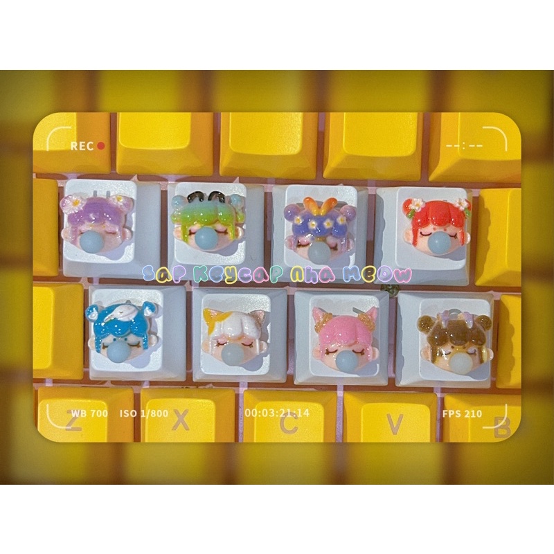 Keycap cô gái nhỏ bong bóng xinh xắn dành cho phím cơ