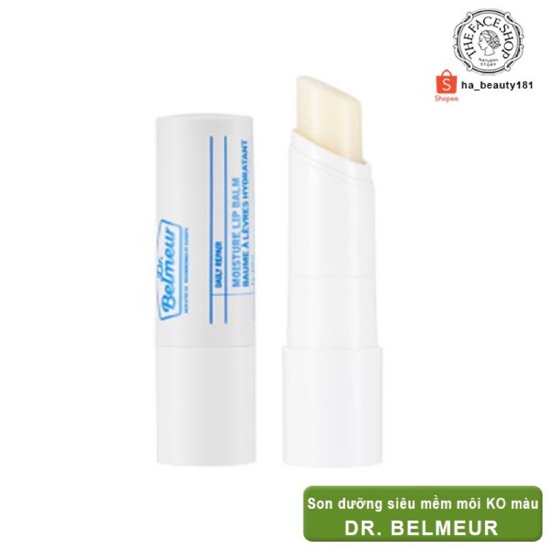 Son dưỡng môi không màu siêu mềm môi dưỡng ẩm hồng hào căng mướt The Face Shop Dr Belmeur Moisture Lip Balm 4g