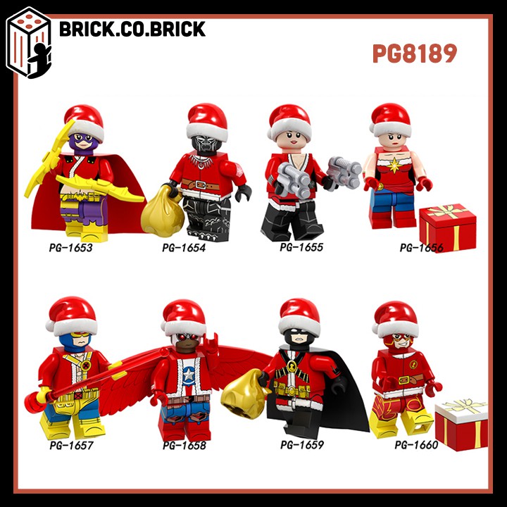 POGO 8189 (CÓ SẴN) - Các nhân vật siêu anh hùng mặc áo ông già Noel nhân dịp giáng sinh