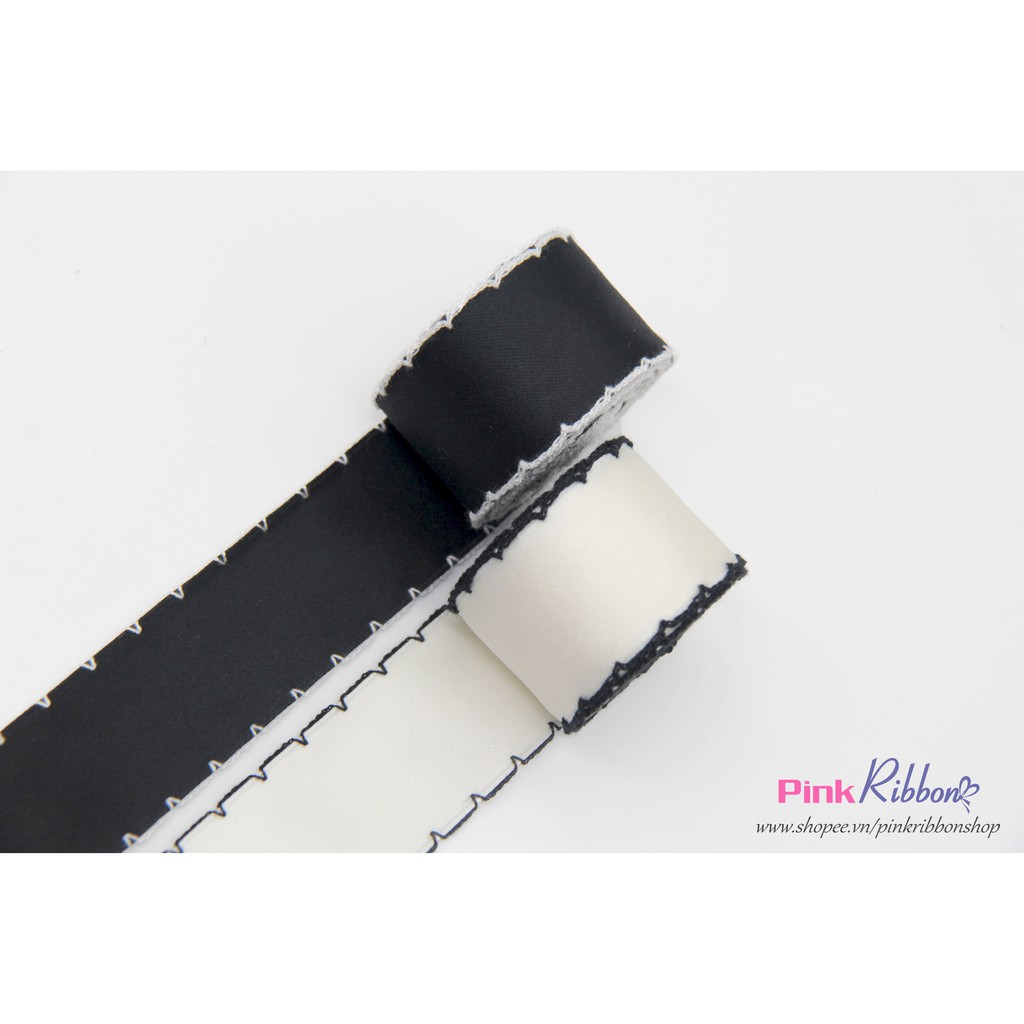 Lụa mờ thêu viền bô đê 32mm