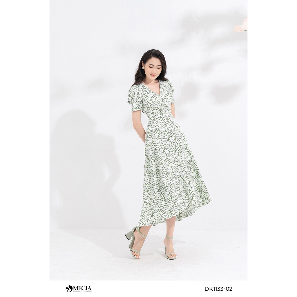 Đầm maxi dài bồng vạt đối xứng MECIA dịu dàng DK1133
