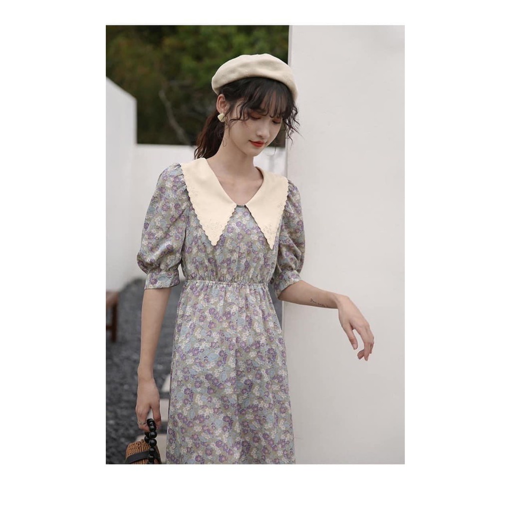 [FREESHIP50K] Váy hoa cổ thêu chun bụng vintage nhiều màu | BigBuy360 - bigbuy360.vn