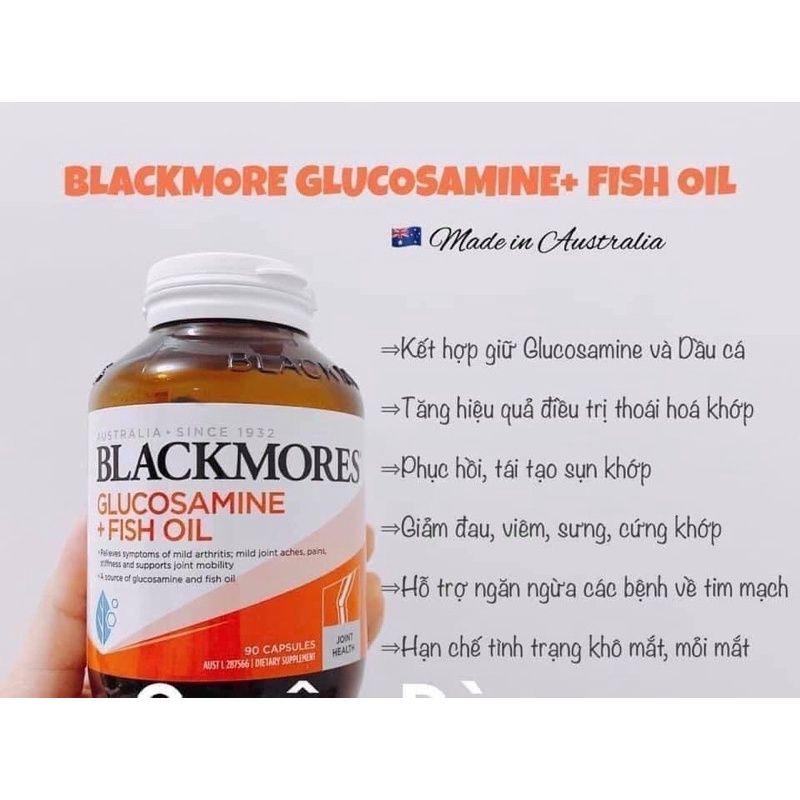 Viên uống XƯƠNG KHỚP + DẦU CÁ BLACKMORE GLUCOSAMIN + FISH OIL 90 viên