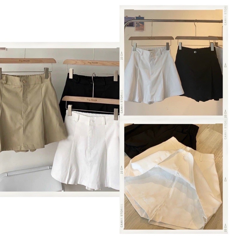 Quần giả váy kaki thô, sau lưng chun đẹp( kèm ảnh thật tự chụp)