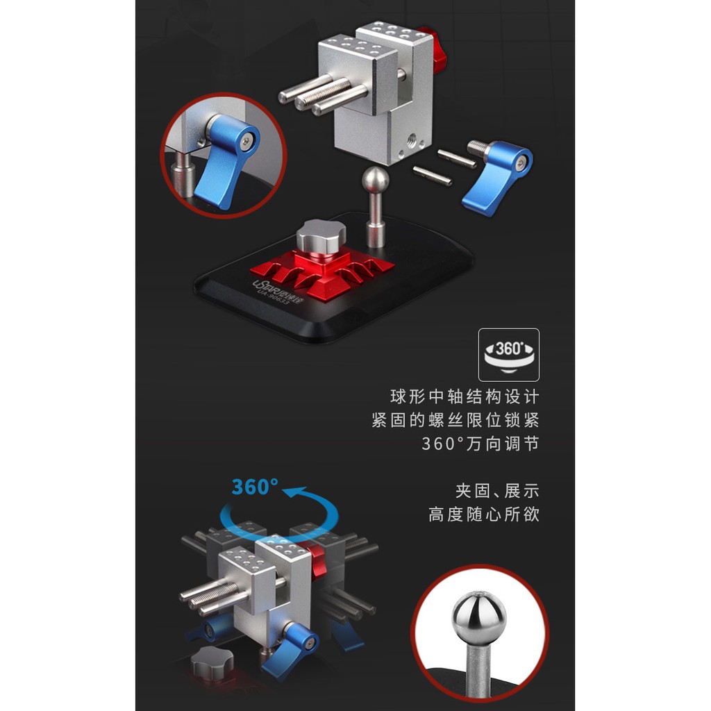 Dụng cụ Eto để bàn kẹp part mô hình 360 độ Ustar 2in1 UA90633 Directional Table Top Vise Hobby tool