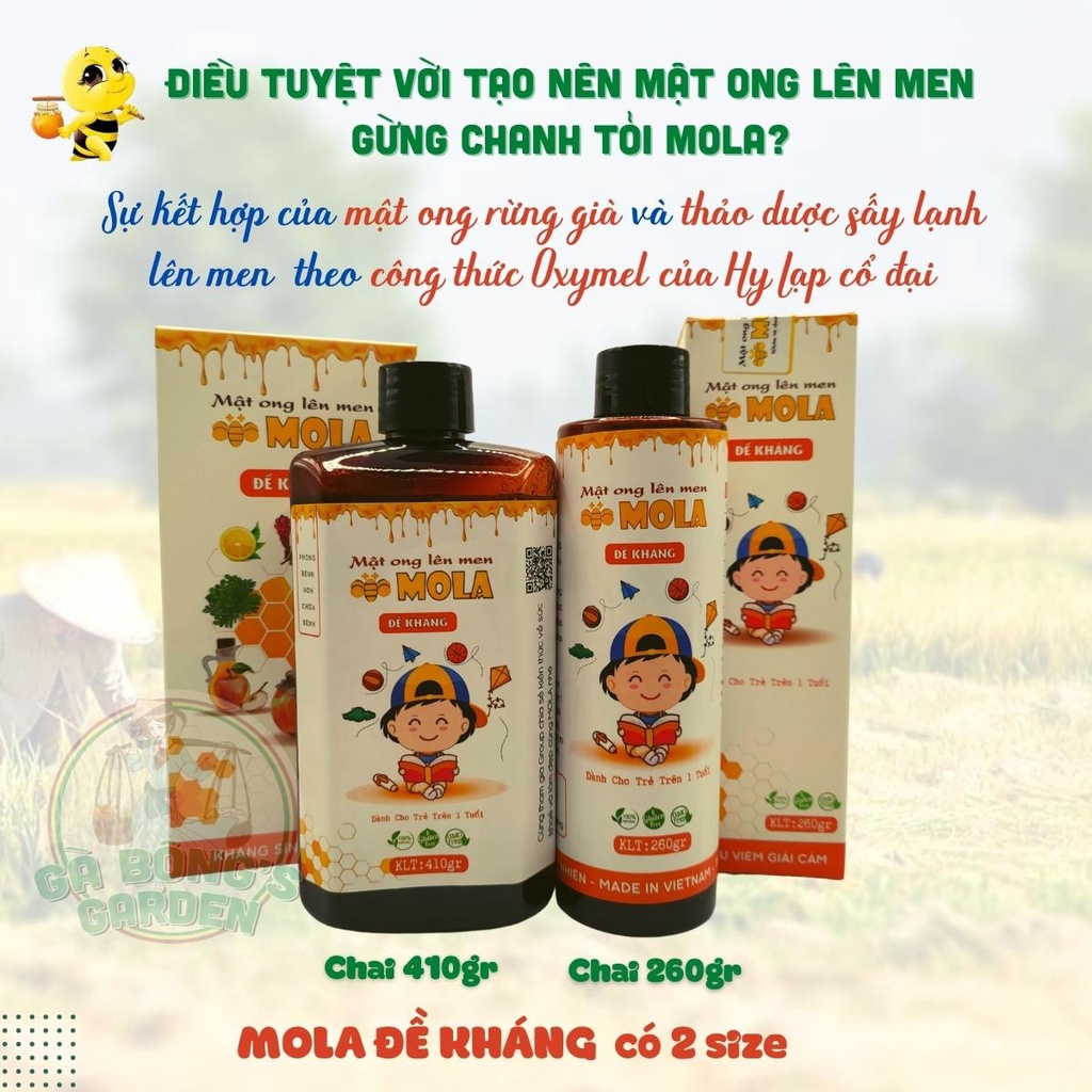 Mật Ong Lên Men Mola Chai 260gr-410gr Mật Ong Lên Men Đề Kháng Bổ Sung Lợi Khuẩn Hỗ Trợ Tiêu Hóa