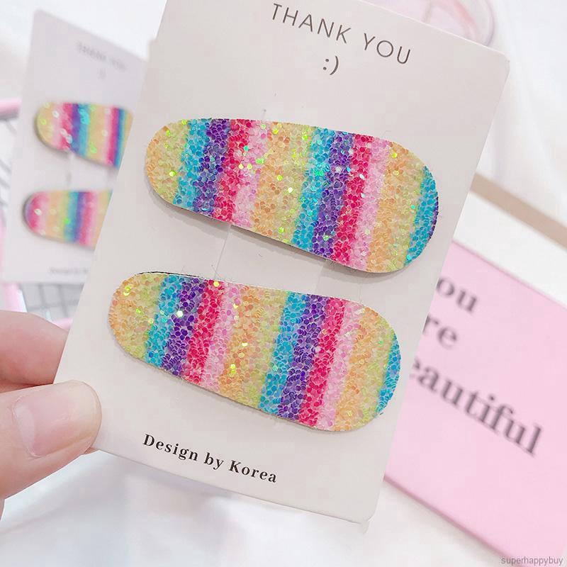 Kẹp tóc màu cầu vồng xinh xắn cho nữ