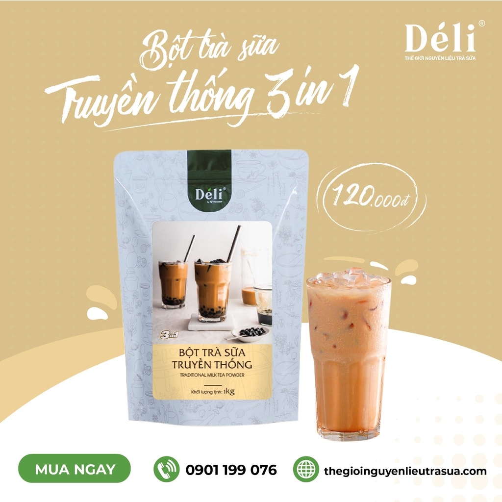 Trà sữa truyền thống 3in1+trân châu caramel Déli -Combo 2 MÓN [GIÁ SỈ_COMBO 25 LY] 5 PHÚT có ngay 1 ly trà sữa, nhanhgọn