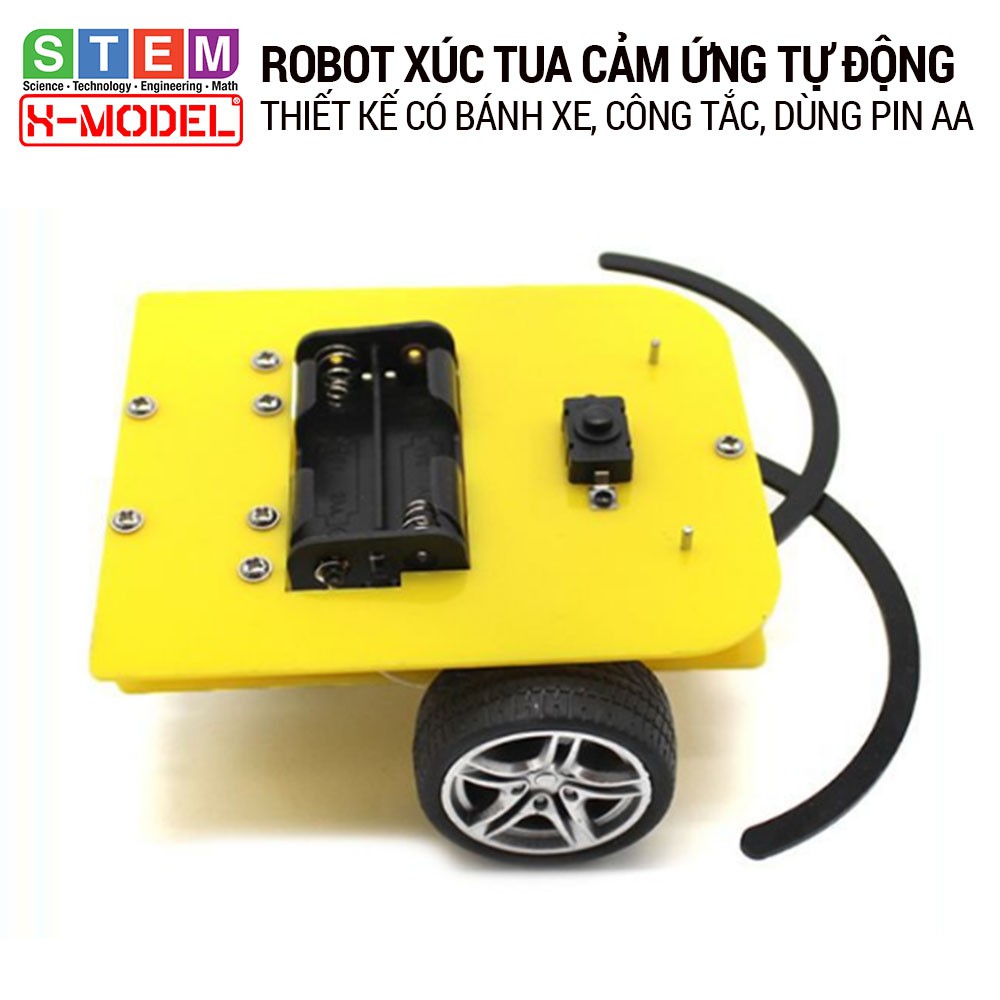 Đồ chơi thông minh, sáng tạo STEM Robot xúc tua( Màu vàng) cảm ứng tự động biến hình ô tô có công tắc XMODEL ST89 cho bé