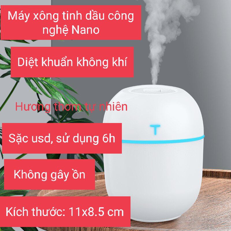 Máy xông tinh dầu chữ T 250ml, tinh dầu sả chanh, viên xông hương tràm