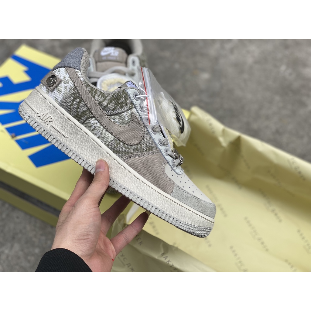 [HÀNG FULL BOX + BILL] Giày Thể Thao/ Sneaker Nam Nữ AF1 Travis Scott Grey White Trắng Xám Bản Trung Cao Cấp | BigBuy360 - bigbuy360.vn