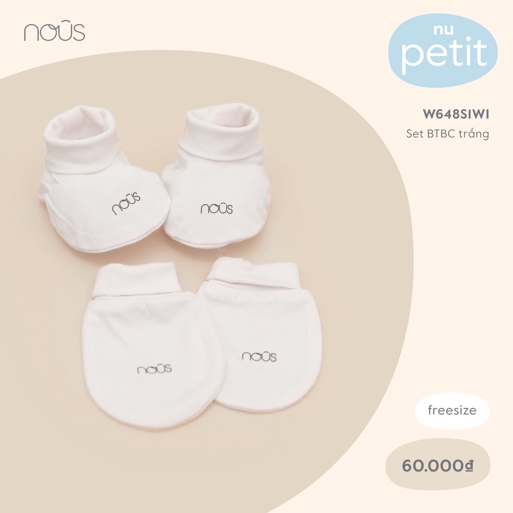 Set phụ kiện 1 đôi bao tay bao chân, mũ Nous chất petit cho bé sơ sinh