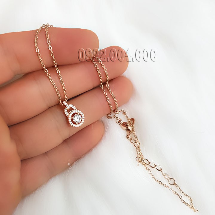 Dây chuyền nữ màu hồng mặt hình ổ khóa.