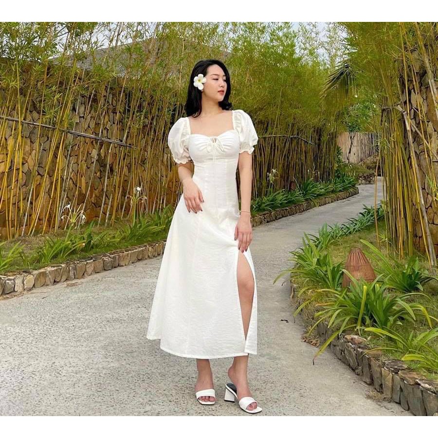 Đầm xẻ tà bigsize maxi chất siêu đẹp Laluas
