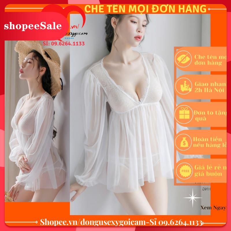 Đầm ngủ sexy xuyên thấu gợi cảm voan ren kiểu dài sang chảnh kiêu sa được phái nữ ưa chuộng TAY PHỒNG