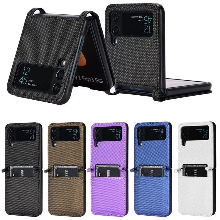 Ốp Điện Thoại Da PU Kiểu Ví Lật Đính Kim Cương Sang Trọng Cho Samsung Galaxy Z Flip4 5G 2022 Z Flip 4 Flip3