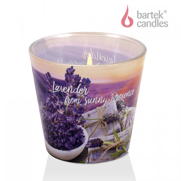 Ly nến thơm Bartek Candles BAT6441 Lavender Fields 115g Hương oải hương