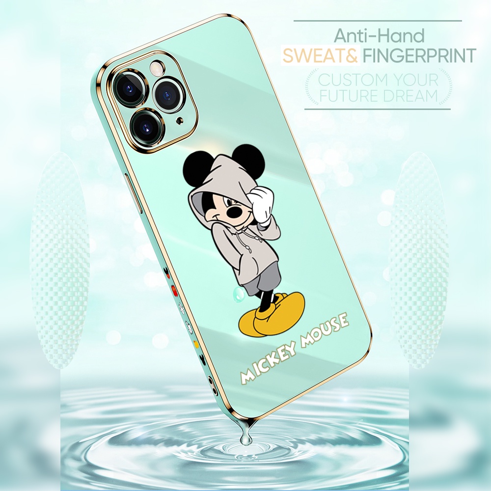 IPhone 13 12 Pro MAX Mini For Phone Case Soft Casing Silicone Cartoon Mouse Electroplating Full Cover Shockproof TPU Cases