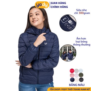 Áo phao nữ có mũ Ultra Soft YODY áo khoác phao nữ siêu nhẹ chỉ 300gram ấm áp nhiều màu PHN3000