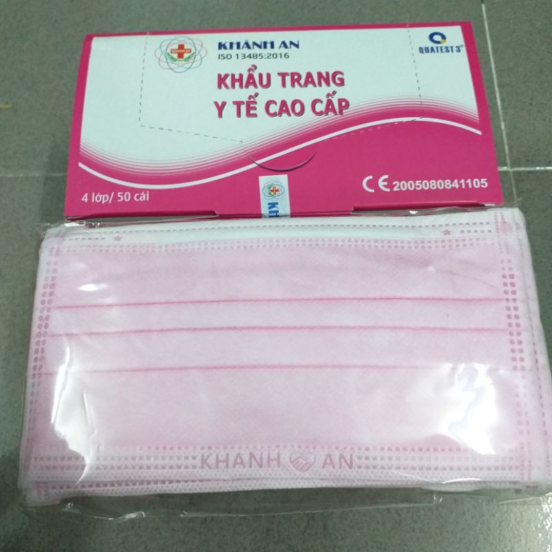 Khẩu trang Hồng Khánh An 4 lớp Túi 10 cái Hộp 50 cái | BigBuy360 - bigbuy360.vn