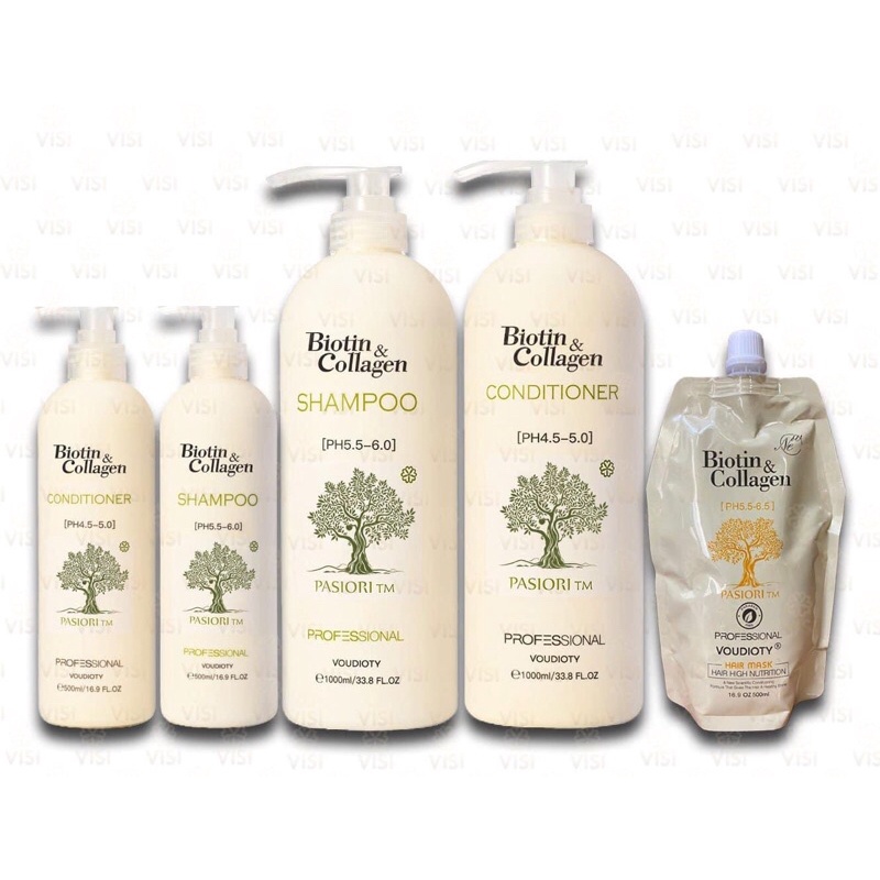 CẶP DẦU GỘI XẢ BIOTIN TRẮNG- BIOTIN & COLLAGEN Giảm Rụng Tóc Phục Hồi Khô Sơ Hư Tổn 1000ML