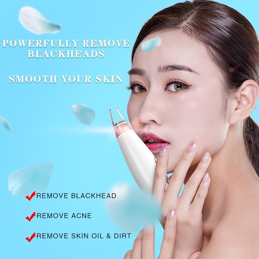 Máy Hút Mụn, Máy Hút Mụn Đầu Đen, Cám Bọc Cầm Tay Mini Sạc Pin Cao Cấp Blackhead 3 chế độ 6 đầu hút