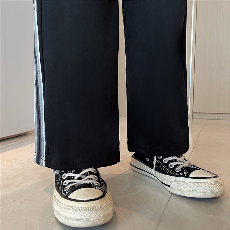 Quần dài NZN ống rộng kẻ sọc phong cách Hàn Quốc cho nữ