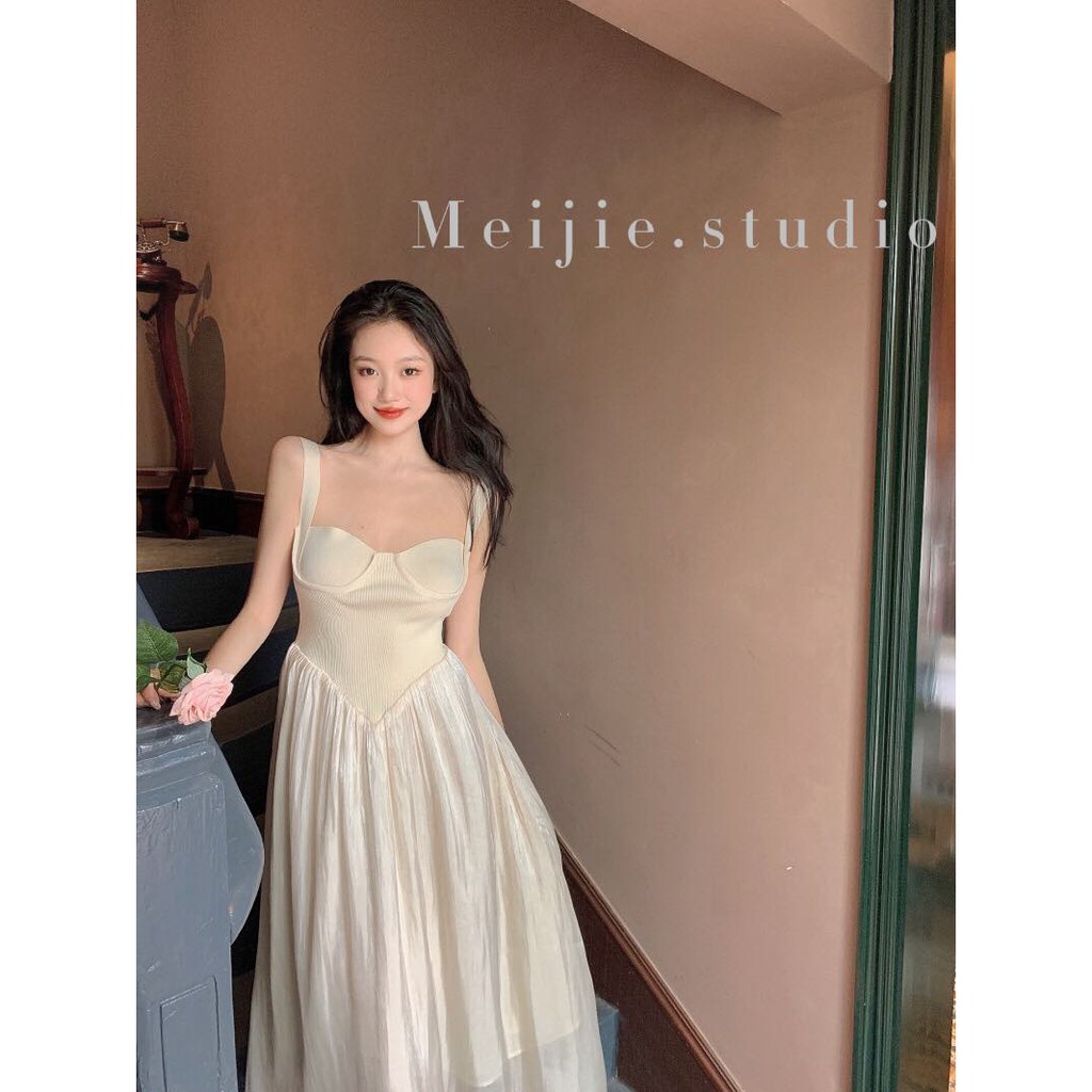 Đầm xòe hai dây lụa bóng nhẹ nhàng thanh lịch sang trọng | hàng order thường về sớm hơn dự kiến vui lòng ko hủy