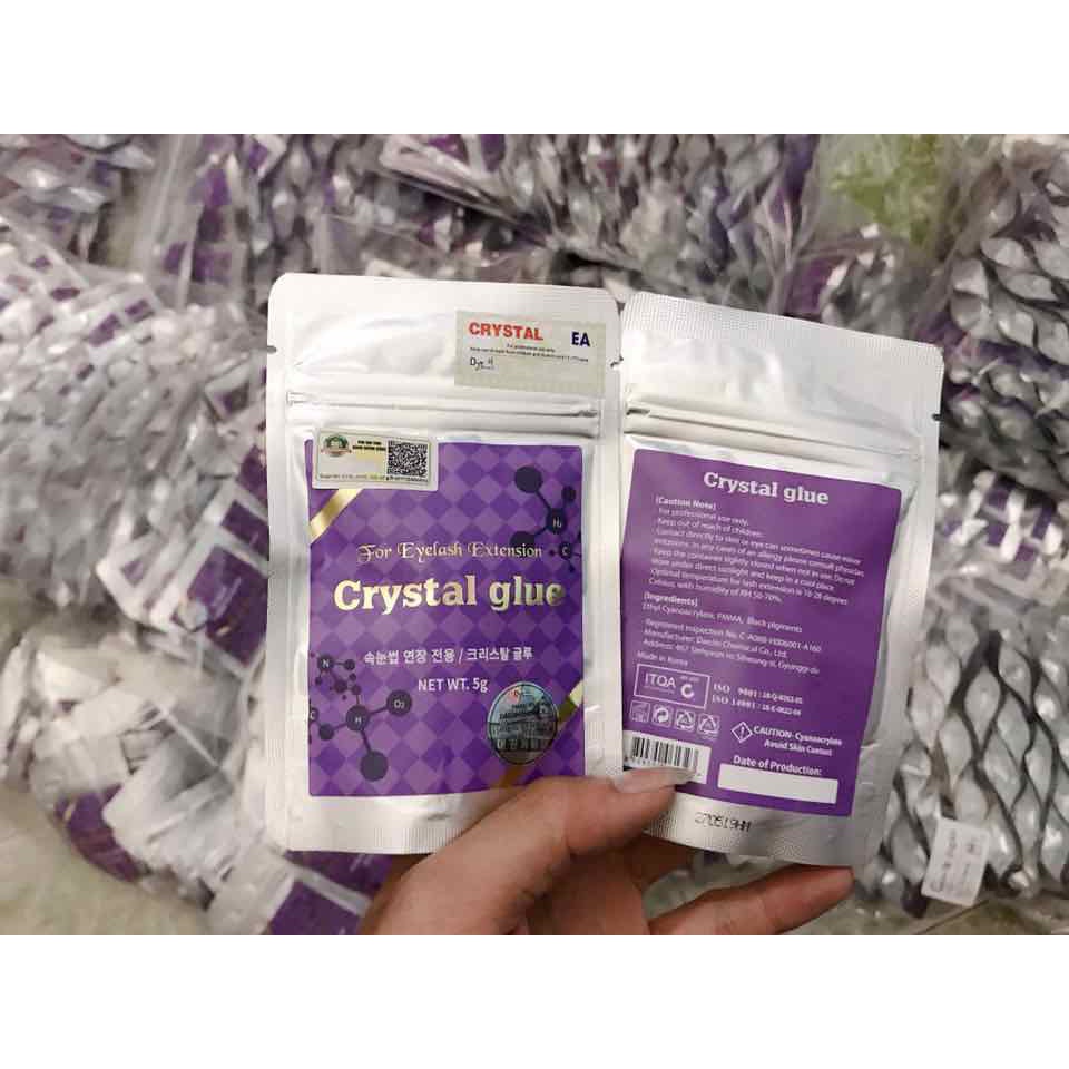 Keo nối mi tím không nóng nhanh khô dòng keo mi Hàn chính hãng 5g