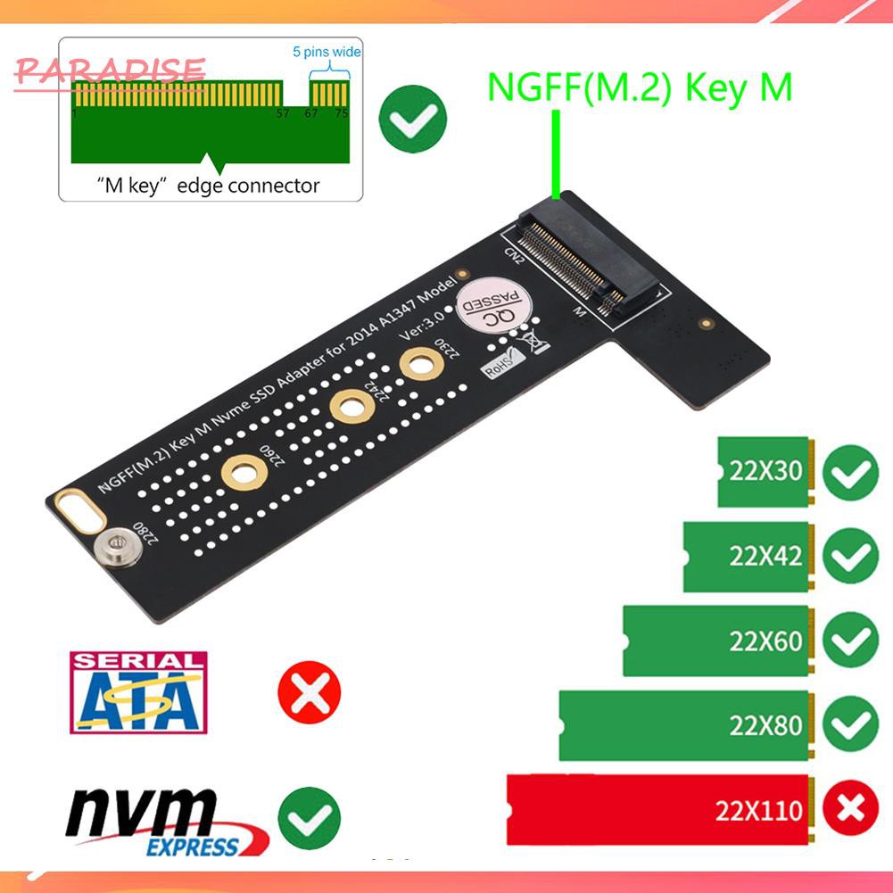 Bộ Chuyển Đổi Ssd M.2 Ngff Nvme M-Key Cho 2014 Macbook Mini A1347