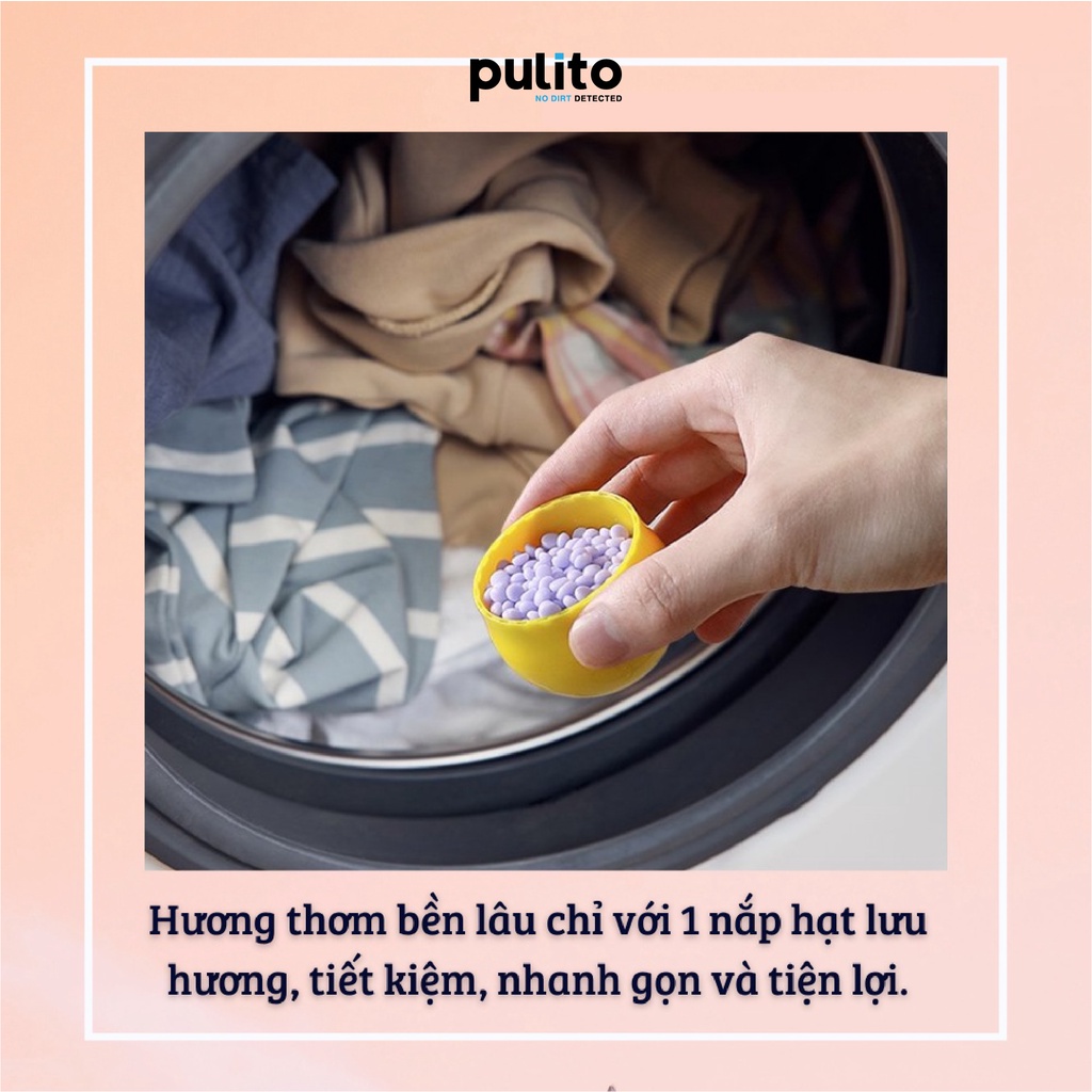 Hạt lưu hương quần áo xả vải Pulito - HLH-01, Viên giặt xả vải lưu hương quần áo