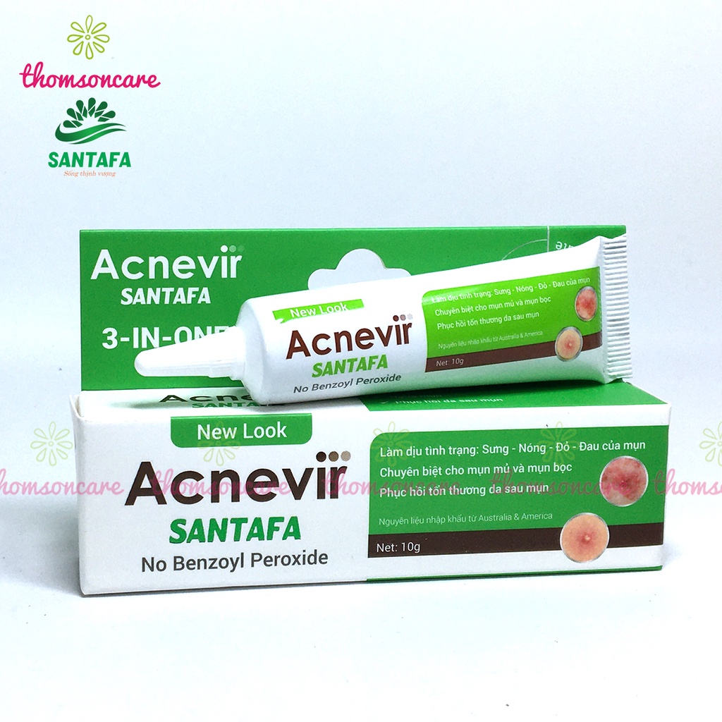 Kem ngừa mụn Acnevir Santafa Xanh - giảm mụn cám trứng cá, đầu đen từ thảo dược mướp đắng, tinh dầu tràm cho cả nam, nữ | BigBuy360 - bigbuy360.vn