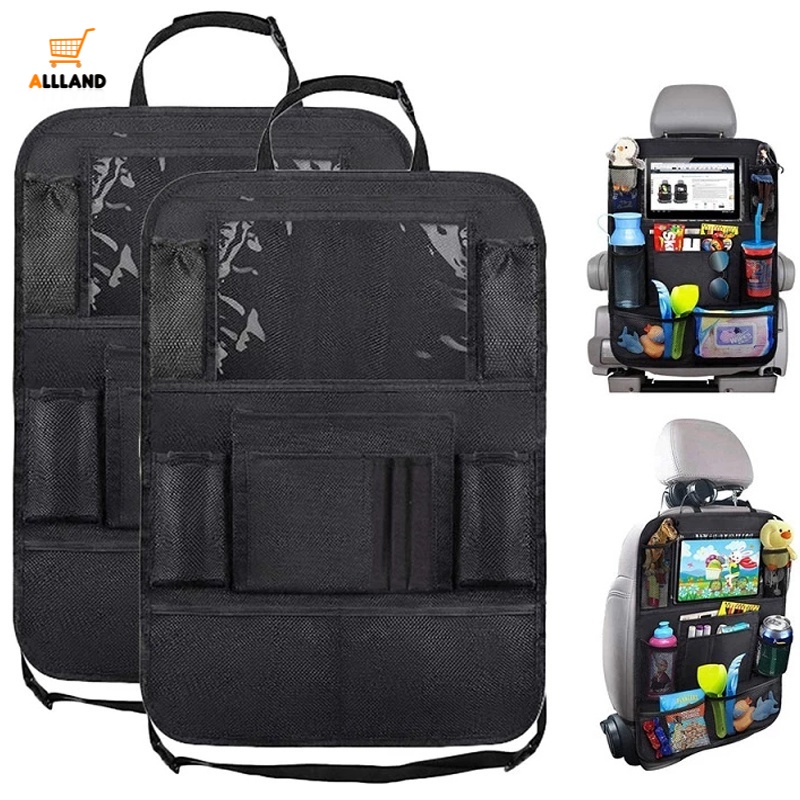 Túi Đựng Bảo Vệ Lưng Ghế Xe Hơi Có Nhiều Ngăn Đựng Đồ Dùng Cảm Ứng/ Máy Tính Bảng Chống Đạp