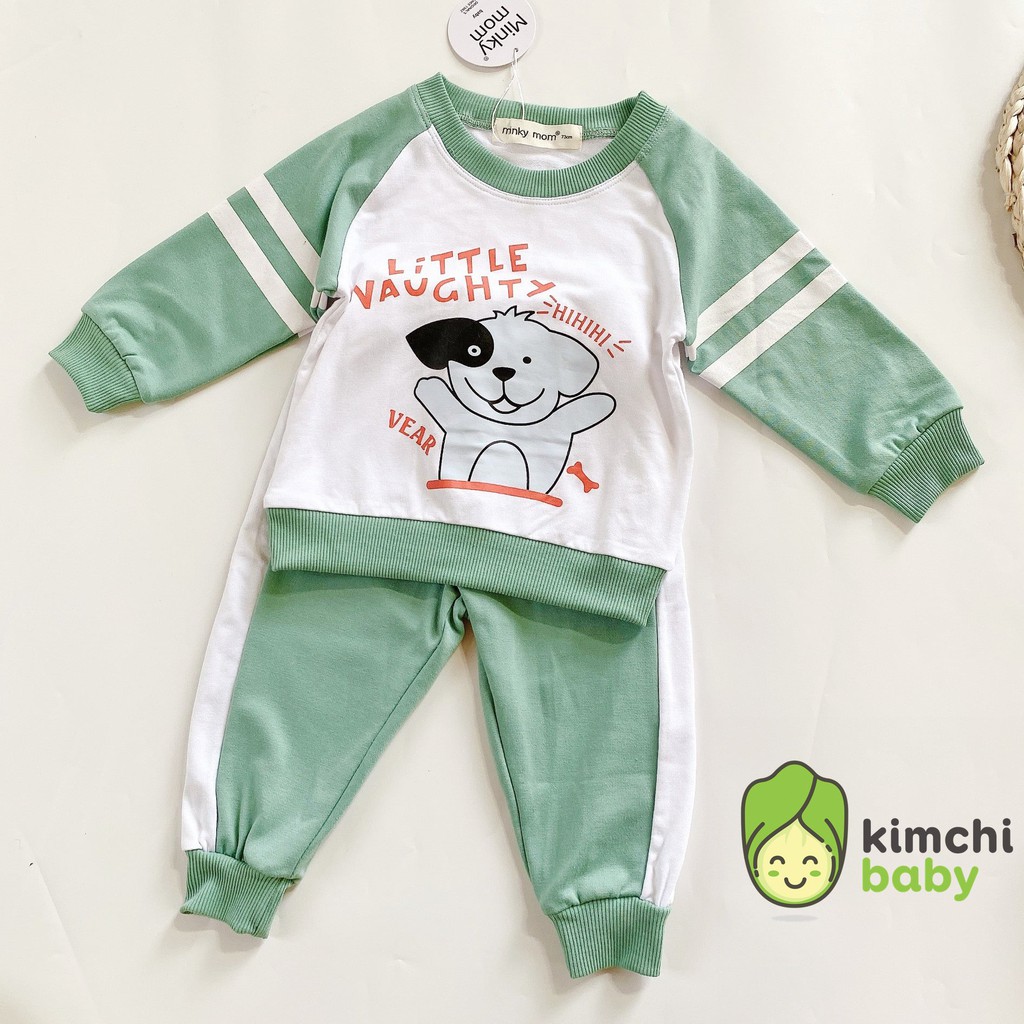 Bộ Nỉ Da Cá Minky Mom Họa Tiết Động Vật Dễ Thương Chính Hãng Túi Zip Cho Bé Trai Bé Gái MKM27