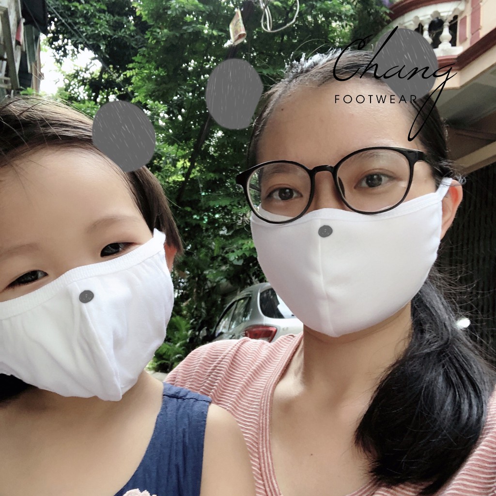Khẩu trang vải cotton  Dùng 30 lần  Khẩu trang dệt kim 2 lớp một màu chống bụi phòng ngừa các bệnh hô hấp