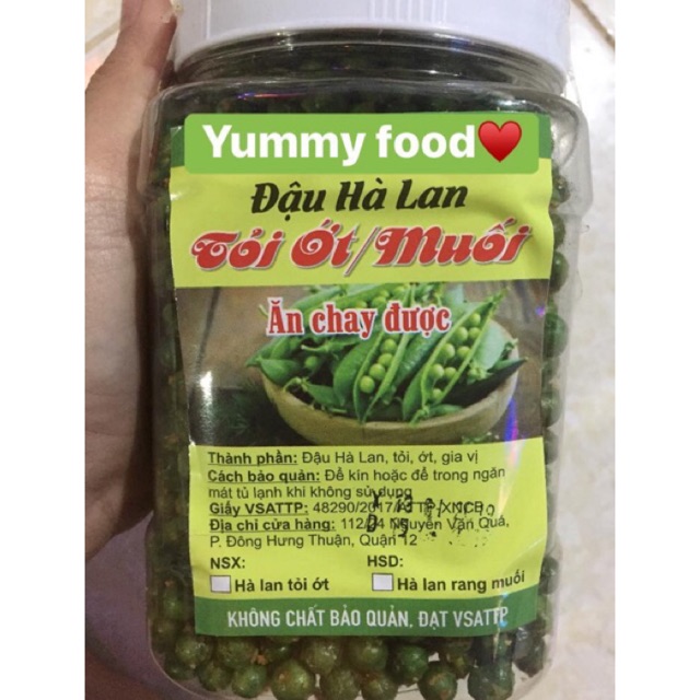 500GRAM ĐẬU HÀ LAN RANG TỎI ỚT