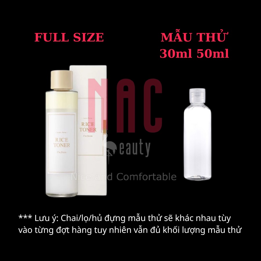 Nước Cân Bằng Dưỡng Trắng I'm From Rice Toner 150ml - im from nac beauty