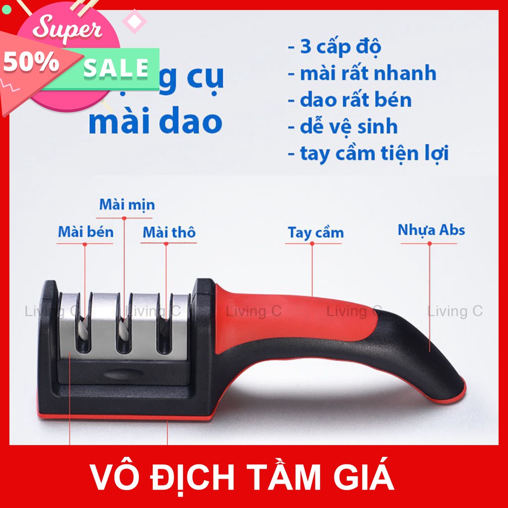 Dụng cụ mài dao kéo 3 cấp độ cầm tay Living C , mài dao nhanh bén siêu tiện lợi _M89  sỉ mua ngay giảm giá 50% cho khách