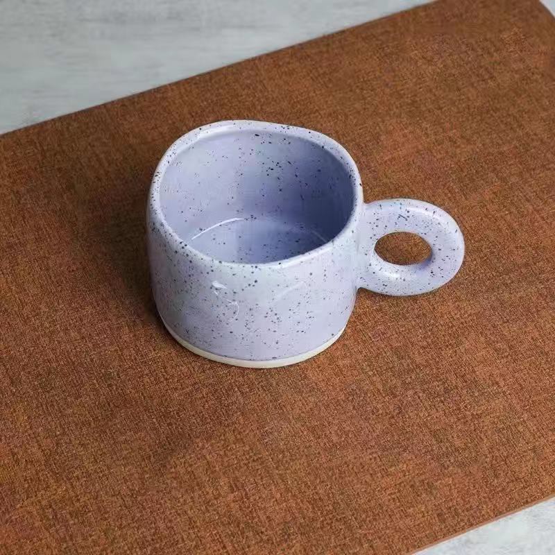 Cốc uống cà phê thiết kế bất đối xứng phong cách retro Hàn Quốc